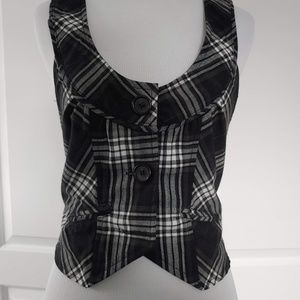 Grey Plaid Vest